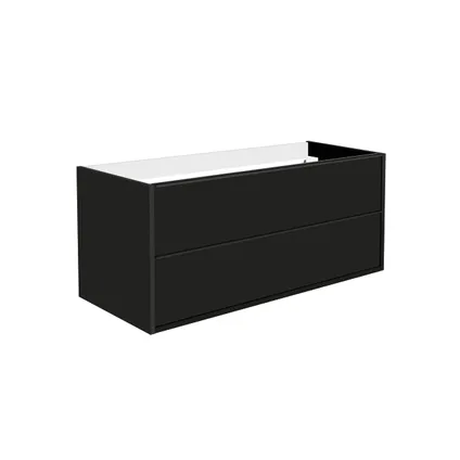 Meuble sous-lavabo Allibert Border Olav 120cm 2 tiroirs noir mat