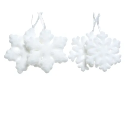 Decoris kerstornament foam sneeuwvlok - 2 stuks
