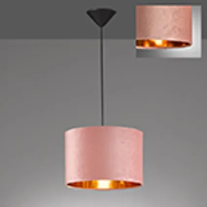 Fischer & Honsel hanglamp Aura roze fluweel ⌀30cm E27 40W 3
