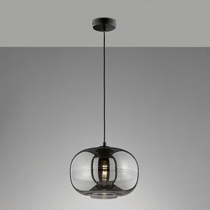 Fischer & Honsel hanglamp gerookt glas ⌀30cm E27 60W 2