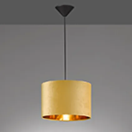 Fischer & Honsel hanglamp Aura oker fluweel ⌀30cm E27 40W 3