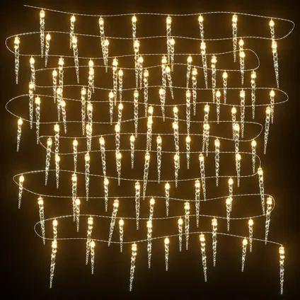vidaXL Guirlande lumineuse à glaçons de Noël 40 pcs Blanc 7