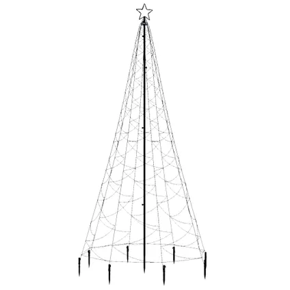 vidaXL Kerstboom met metalen paal en 500 blauwe LED's 3 m 3
