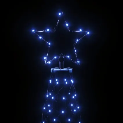 vidaXL Kerstboom met metalen paal en 500 blauwe LED's 3 m 6