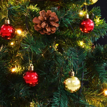vidaXL Kunstkerstboom met verlichting en kerstballen 150 cm groen 8