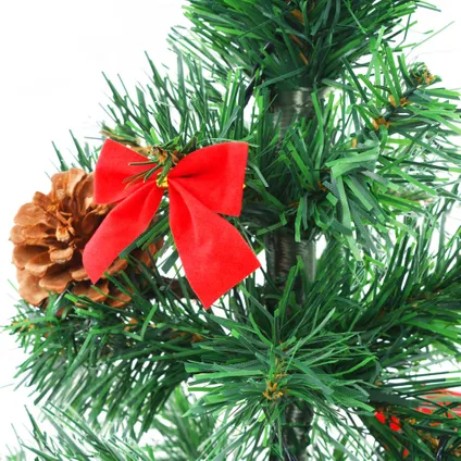 vidaXL Kunstkerstboom met verlichting en kerstballen 64 cm groen 6