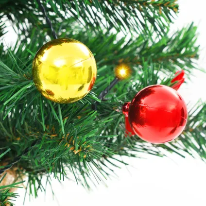 vidaXL Kunstkerstboom met verlichting en kerstballen 64 cm groen 7