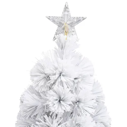 vidaXL Kunstkerstboom met verlichting 150 cm glasvezel wit 6