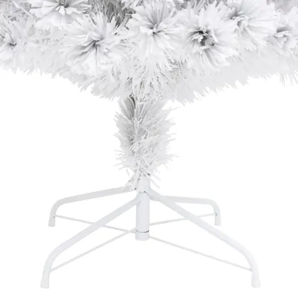 vidaXL Kunstkerstboom met verlichting 150 cm glasvezel wit 8