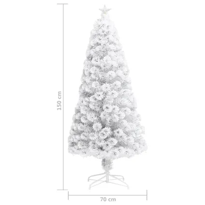 vidaXL Kunstkerstboom met verlichting 150 cm glasvezel wit 9