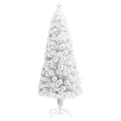 vidaXL Kunstkerstboom met verlichting 180 cm glasvezel wit 3
