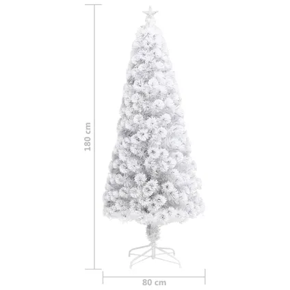 vidaXL Kunstkerstboom met verlichting 180 cm glasvezel wit 9