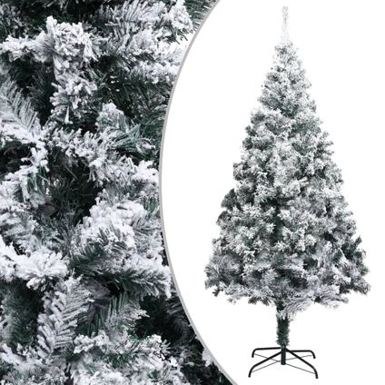vidaXL Sapin de Noël artificiel avec neige floquée Vert 300 cm