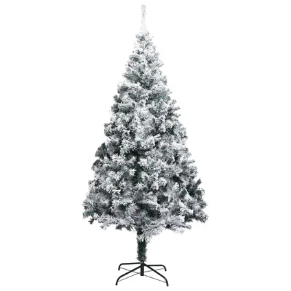 vidaXL Kunstkerstboom met sneeuwvlokken 300 cm PVC groen 2