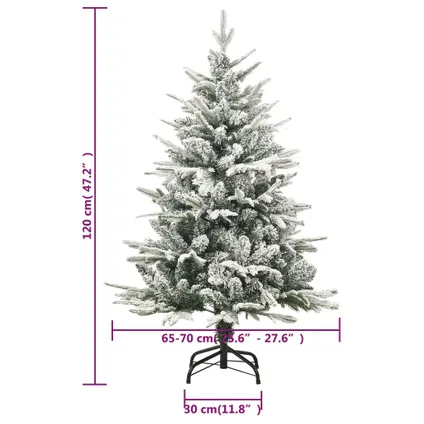 vidaXL Kunstkerstboom met sneeuw 120 cm PVC en PE groen 6