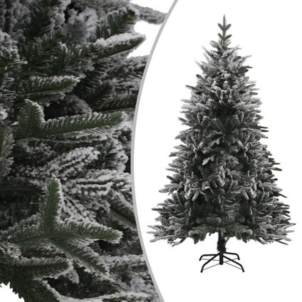 VidaXL kunstkerstboom + sneeuwvlokken 210cm PVC/PE groen