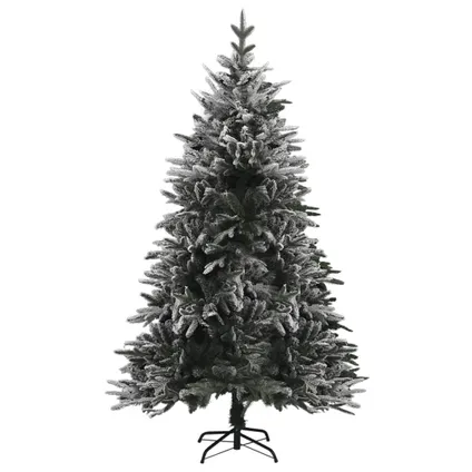 VidaXL kunstkerstboom + sneeuwvlokken 210cm PVC/PE groen 2