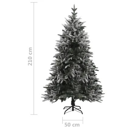 VidaXL kunstkerstboom + sneeuwvlokken 210cm PVC/PE groen 6