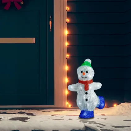 vidaXL Silhouette de bonhomme de neige de Noël LED Acrylique 30 2