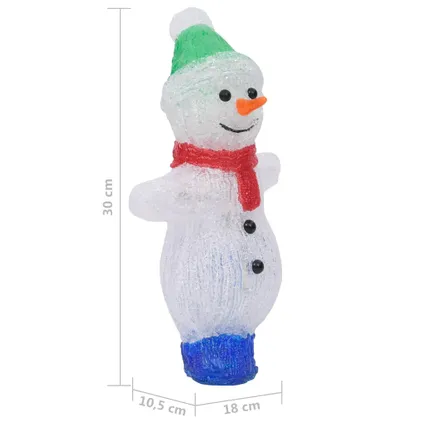vidaXL Silhouette de bonhomme de neige de Noël LED Acrylique 30 9