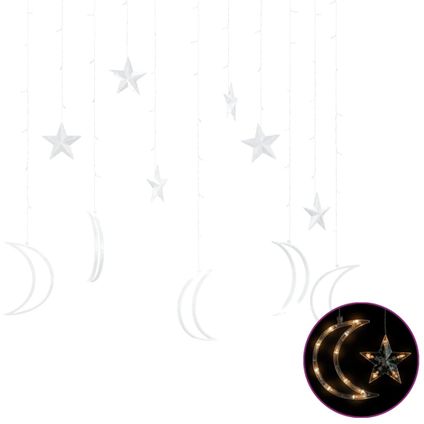 vidaXL Guirlande lumineuse étoile et lune avec télécommande 138