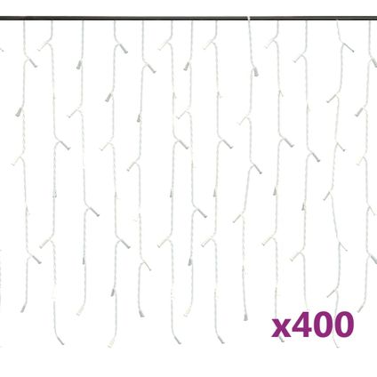 vidaXL Rideau lumineux à glaçons LED 10m 400LED Blanc froid