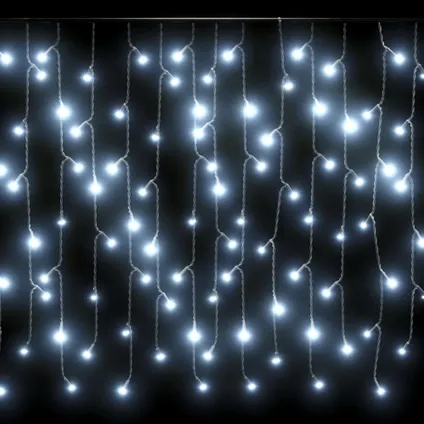 vidaXL Rideau lumineux à glaçons LED 10m 400LED Blanc froid 4