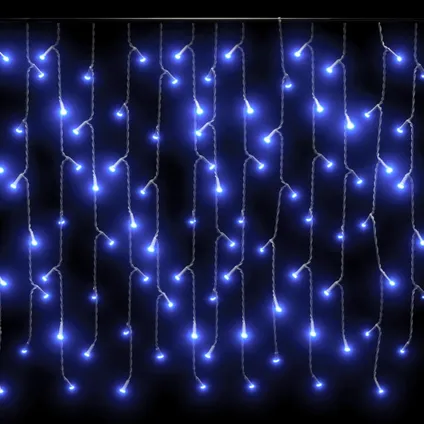 vidaXL Rideau lumineux à glaçons LED 10m 400 LED Bleu 8 fonctions 5