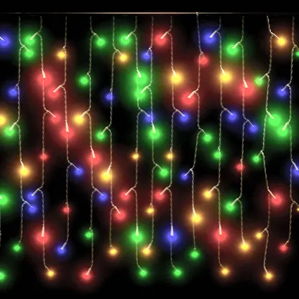 vidaXL Rideau lumineux à glaçons LED 10m 400LED Multicolore 4