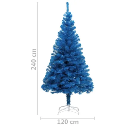 vidaXL Kunstkerstboom met standaard 240 cm PVC blauw 5