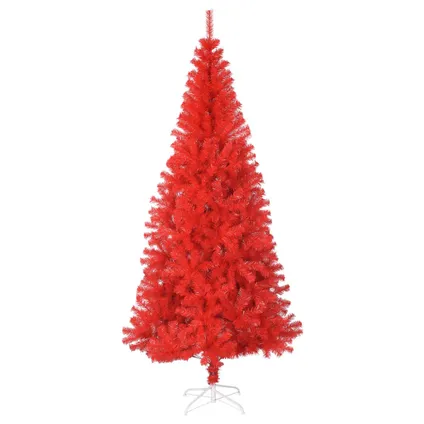 vidaXL Kunstkerstboom met standaard 240 cm PVC rood 2