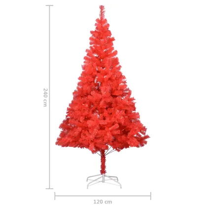 vidaXL Kunstkerstboom met standaard 240 cm PVC rood 6