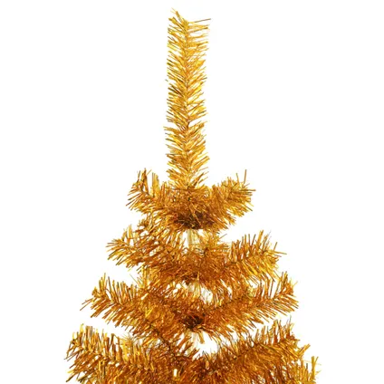 vidaXL Kunstkerstboom met standaard 240 cm PET goudkleurig 3