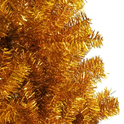 vidaXL Kunstkerstboom met standaard 240 cm PET goudkleurig 4
