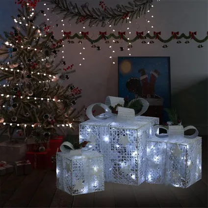 vidaXL Boîtes-cadeaux de Noël décoratives 3 pcs Extérieur 2