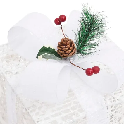 vidaXL Boîtes-cadeaux de Noël décoratives 3 pcs Extérieur 6