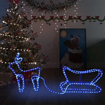 vidaXL Décoration de Noël d'extérieur Renne et traîneau 252 LED 2