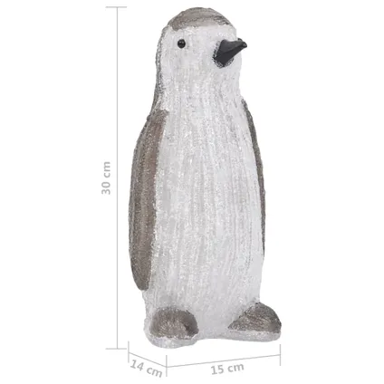 vidaXL Silhouette de pingouin de Noël LED Acrylique 30 cm 9