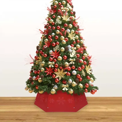 vidaXL Kerstboomrok Ø68x25 cm rood 3