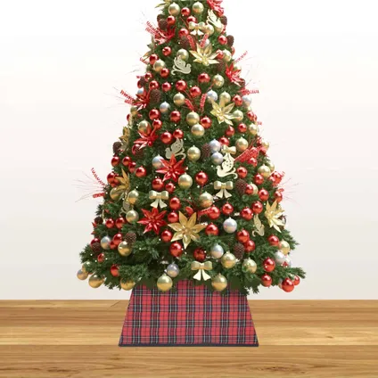 vidaXL Kerstboomrok 48x48x25 cm rood en zwart 3