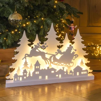 HI Kerstverlichting silhouet met enkel rendier LED hout 2