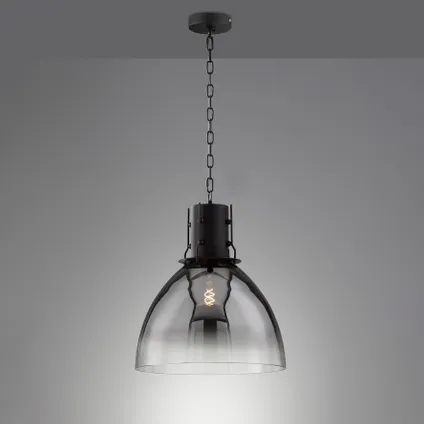 Fischer & Honsel hanglamp Londo zwart glas E27  2