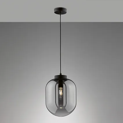 Fischer & Honsel hanglamp Regi gerookt glas E27 2