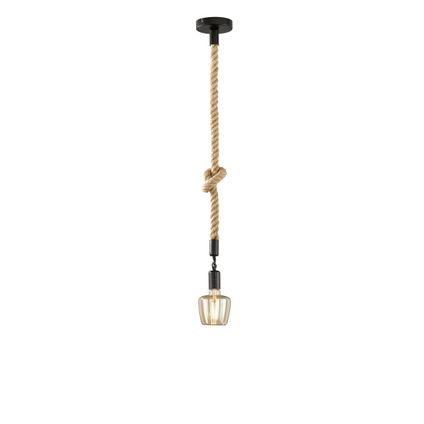 Fischer & Honsel hanglamp Rope zwart ⌀12cm E27