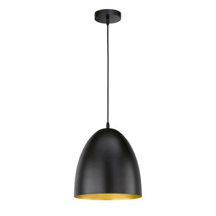 Fischer & Honsel hanglamp Poncho zwart goud ⌀30m E27