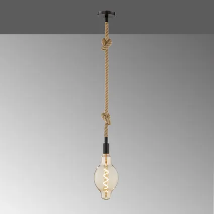 Fischer & Honsel hanglamp Rope zwart E27 2