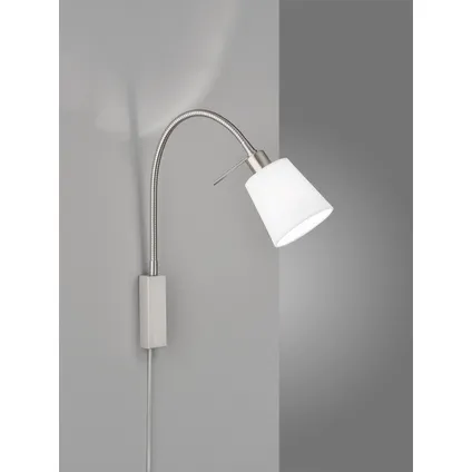 Fischer & Honsel wandlamp chroom wit E14 10W 2