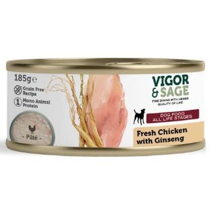 Vigor&Sage dog chicken ginseng 185gr