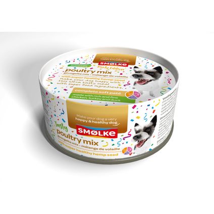 Smølke hond soft paté party edition (poultry mix) 125gr