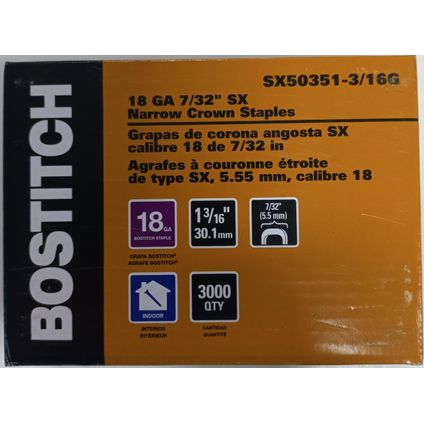 Bostitch nieten SX50351-3/16G 18Gauge 3000 stuks